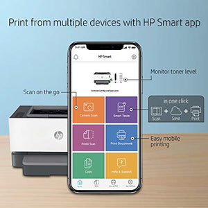 HP Neverstop Laser Printer 1001nw, Wireless Laser with Cartridge-Free Monochrome Toner Tank (5HG80A)