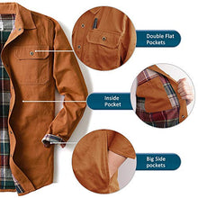 Load image into Gallery viewer, Men's Heavyweight Canvas Flannel Lined Shirt Jacket, Timber Brown Small
