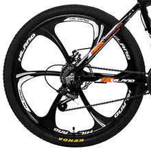 Load image into Gallery viewer, Hiland 26 Inch Mountain Bike Aluminum MTB Bicycle with 17 Inch Frame Kickstand Disc-Brake Suspension Fork Cycling Urban Commuter City Bicycle 6-Spokes Black Orange
