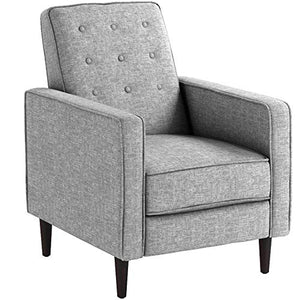 Christopher Knight Home Mervynn Mid-Century Modern Fabric Recliner, Light Grey Tweed