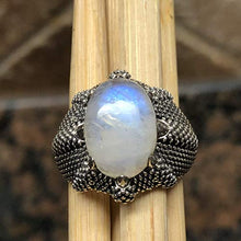 Load image into Gallery viewer, Natural Rainbow Moonstone 925 Solid Sterling Silver Men's Ring Size 7
