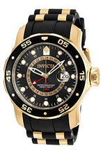 Load image into Gallery viewer, Invicta Men's 6991 Pro Diver Collection GMT 18k Gold-Plated Stainless Steel Watch with Black Band

