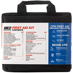 M2 BASICS 300 Piece (40 Unique Items) First Aid Kit | Free First Aid Guide | Emergency Medical Supply | for Home, Office, Outdoors, Car, Survival, Workplace