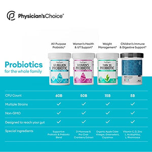 Probiotics 60 Billion CFU - Probiotics for Women, Probiotics for Men and Adults, Natural, Shelf Stable Probiotic Supplement with Organic Prebiotic, Acidophilus Probiotic