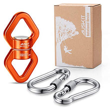 Load image into Gallery viewer, AusKit Swing Swivel, 30 KN Safest Rotational Device Hanging Accessory for Web Tree Swing, Therapy Swing, Aerial Dance, Swing Spinner Hanger, Rock Climbing, Hanging Hammocks (Orange)
