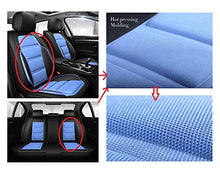 Load image into Gallery viewer, B006 Full Set of Car Seat Cover for Women, Men, 5-Seat Universal Car Seat Protector Leather and Fiber Mesh (Black/Pink)
