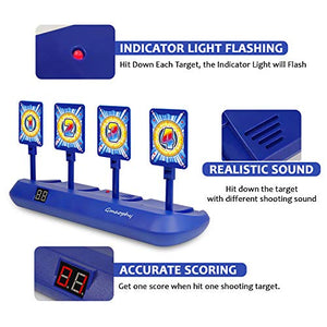 Digital Shooting Targets with Foam Dart Toy Shooting Blaster , 4 Targets Auto Reset Electronic Scoring Toys, Shooting Toys for Age of 5 6 7 8 9 10+ Years Old Kid Boys Girls, Compatible with Nerf Toys