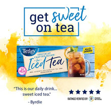 Load image into Gallery viewer, Tetley Black Tea, Iced Tea Blend, Family Size, Packaging may vary, 24 Count, Pack of 6
