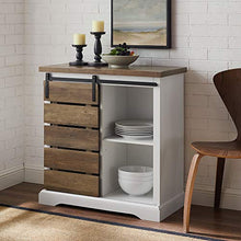 Load image into Gallery viewer, Walker Edison Furniture Company Modern Farmhouse Buffet Sideboard Kitchen Dining Storage Cabinet Living Room, 32 Inch, Reclaimed Barnwood Brown
