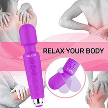 Load image into Gallery viewer, Powerful Vibrate Wand Massager with 20 Magic Vibration Modes Whisper Quiet Waterproof Personal Handheld Cordless for Neck Shoulder Back Body Massage Sports Recovery &amp; Muscle Aches
