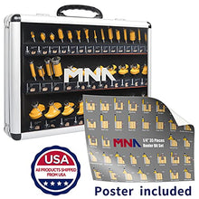 Load image into Gallery viewer, MNA Router Bits 35 Pcs Set, 35 Pieces 1/4 Inch Shank Router Bit Kit. American Router Bit Set Complete Set.
