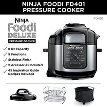 Load image into Gallery viewer, Ninja FD401 Foodi 8-Quart 9-in-1 Deluxe XL Pressure Cooker, Broil, Dehydrate, Slow Cook, Air Fryer, and More, with a Stainless Finish
