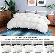Load image into Gallery viewer, Bedsure 100% Cotton Down Comforter Full/Queen Size (88x88 inches) - Down and Feather Quilted Comforter, 50 OZ 700 Fill Power Washable All Season Bed Comforter - White Duvet Insert with Corner Tabs
