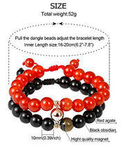 Load image into Gallery viewer, Lightock 2pcs Feng Shui Black Obsidian Magnetic Bracelets for Couples Long Distance Bracelet Attraction Relationship Matching Friendship for Her Him

