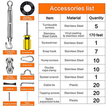 Load image into Gallery viewer, String Light Hanging Kit with 170ft Coated 304 Stainless Steel Wire Rope, Outdoor Lights Guide Wire, Turnbuckle Hooks, Light Hanging Kit, Globe String Lights Suspension Kit for Patio, Garden
