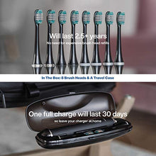Load image into Gallery viewer, AquaSonic Black Series Ultra Whitening Toothbrush - 8 DuPont Brush Heads &amp; Travel Case Included - Ultra Sonic 40,000 VPM Motor &amp; Wireless Charging - 4 Modes w Smart Timer - Modern Electric Toothbrush
