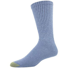 Load image into Gallery viewer, Gold Toe Men's 656s Cotton Crew Athletic Socks, Multipairs, Washed Blue Heather (6-Pairs), Large
