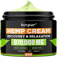Load image into Gallery viewer, Natural Hemp Cream with MSM, Arnica, Emu Oil, Aloe Vera, Turmeric - Effective Discomfort Elimination for Joints, Hips, Back, Neck, Knees, Elbows, Fingers - Maximum Potency Hemp Oil Extract Gel, 4 oz
