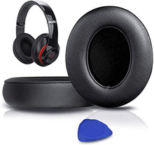 Load image into Gallery viewer, SoloWIT Replacement Ear Pads Cushions for Beats Studio 2 &amp; Studio 3 Wired &amp; Wireless Headphones, Earpads with Soft Protein Leather, Noise Isolation Memory Foam - Black
