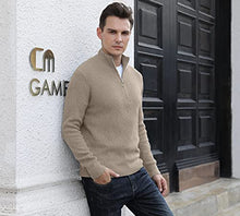Load image into Gallery viewer, Sailwind Men's Soft Sweaters Quarter Zip Pullover Classic Ribbed Turtleneck Sweater for Men US Medium Khaki
