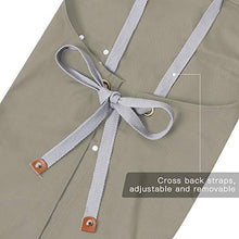 Load image into Gallery viewer, Chef Apron,Cross Back Apron for Men Women with Adjustable Straps and Large Pockets,Canvas,M-XXL (Beige)

