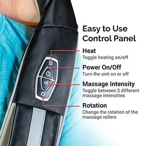 TruMedic InstaShiatsu+ Neck, Back, and Shoulder Massager with Heat - 3 Massage Speeds, Cordless & Rechargeable, Use at Home & Office for Full Body Shiatsu Relaxation (IS-3000PRO)