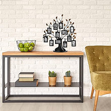 Load image into Gallery viewer, Americanflat Bronze Family Tree with 12 Hanging Picture Frames 2&quot; x 3&quot; in Black and Adjustable Ribbon Tassels - 22&quot;
