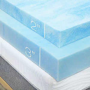 Sure2Sleep Gel Swirl Memory Foam Mattress Topper Made in USA 2-Inch (Twin)