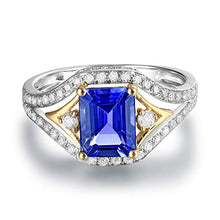 Load image into Gallery viewer, Beyond jewelry AAAA+ Genuine Tanzanite Engagement Wedding Ring with Diamonds in 14K White Gold Women's Band Gifts for Woman
