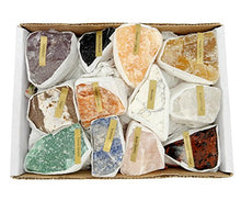 Load image into Gallery viewer, Natural Gemstone Mix 1.5-2 lbs Full Box Approx. 10-15 Pieces - Mixed Gemstone Clusters - Rough Stones Crystals
