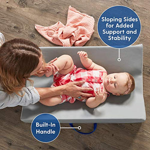 ECR4Kids Ultra-Soft Daycare Baby and Infant Contoured Changing Pad, Non-Slip Bottom, Built-in Handle Easy to Transport Travel - Primary, Assorted, (Model: ELR-029)