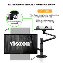 Load image into Gallery viewer, viozon Monitor and Laptop Mount, 2-in-1 Adjustable Dual Arm Desk Mounts Single Desk Arm Stand/Holder for 17 to 32 Inch LCD Computer Screens, Extra Tray Fits 12 to 17 inch Laptops (Black)
