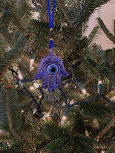 Bravo Team Lucky Blue Evil Eye Hanging Hamsa for Protection and Blessing, Pendant Decoration for Car, Home and Office, Great Gift