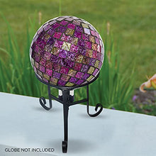 Load image into Gallery viewer, Alpine Corporation 10" Tall Indoor/Outdoor Glass Gazing Globe Metal Stand, Black
