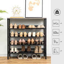 Load image into Gallery viewer, HOOBRO Shoe Rack, 5-Tier Shoe Storage Unit Flat &amp; Slant Adjustable Shoe Organizer Shelf for 16 Pairs, Durable and Stable, for Entryway, Hallway, Closet, Dorm Room, Industrial, Greige BG01XJ01
