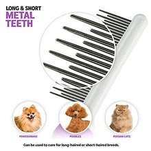 Load image into Gallery viewer, Detangling Pet Comb with Long &amp; Short Stainless Steel Teeth for Removing Matted Fur, Knots &amp; Tangles – Detangler Tool Accessories for Safe &amp; Gentle DIY Dog &amp; Cat Grooming (Grooming Comb)

