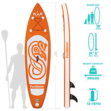 Load image into Gallery viewer, FunWater SUP Inflatable Stand Up Paddle Board 10&#39;x31&#39;&#39;x6&#39;&#39; Ultra-Light Inflatable Paddleboard with ISUP Accessories,Fins,Adjustable Paddle, Pump,Backpack, Leash, Waterproof Phone Bag,Kayak Seat
