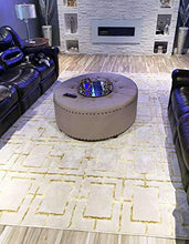 Load image into Gallery viewer, Unique Loom Marilyn Monroe Glam Collection Textured Geometric Trellis Area Rug, 8' 0 x 10' 0 Rectangle, White/Gold
