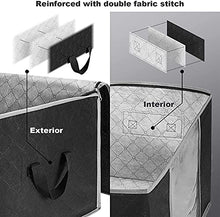 Load image into Gallery viewer, Lifewit Large Capacity Clothes Storage Bag Organizer with Reinforced Handle Thick Fabric for Comforters, Blankets, Bedding, Foldable with Sturdy Zipper, Clear Window, 3 Pack, 90L, Black

