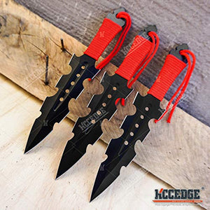 Tactical Knife Survival Knife Hunting Knife 7.5" Ripper Throwing Knives Set Fixed Blade Knife Razor Sharp Edge Camping Accessories Survival Kit Tactical Gear 74397 (Black)