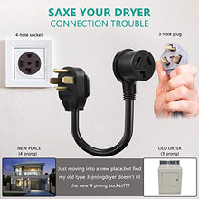 Load image into Gallery viewer, BOEEMI 4 Prong New Electric Dryer Plug Male to 3-Prong Old Dryer Receptacle Female Connector Adapter, NEMA 14-30P to 10-30R 4-Prong Dryer Outlet Adapter, 30A 125/250V 1.5FT, UL Compliant
