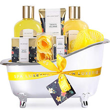 Load image into Gallery viewer, Spa Luxetique Spa Gift Baskets for Women, 8pcs Bath Gift Set Includes Body Lotion, Bubble Bath, Bath Salt, Essential Oil, Christmas Gift Set for Women
