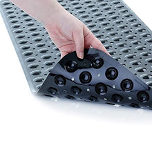 Load image into Gallery viewer, SlipX Solutions Extra Long Bath Tub &amp; Shower Mat 39x16, Wet Floor Non-Slip for Elderly &amp; Kids Bathroom, Longer Than Standard Bathtub Mats, 200 Suction Cups, Drain Holes, Machine Washable, Light Blue
