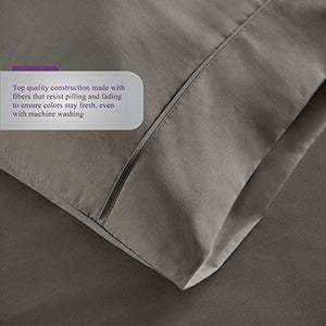 Hotel Luxury Bed Sheets Set 1800 Series Platinum Collection Softest Bedding, Deep Pocket,Wrinkle & Fade Resistant (Queen,Gray)