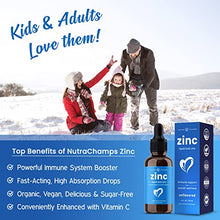 Load image into Gallery viewer, Organic Zinc Sulfate Liquid Supplement | Immune Support System Boost | Pure Ionic Concentrated Mineral Drops for Men, Women &amp; Kids Enhanced with Vitamin C - 4 oz Great Tasting Defense Booster
