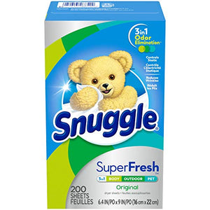 Snuggle Plus SuperFresh Fabric Softener Dryer Sheets with Static Control and Odor Eliminating Technology, Original, 200 Count