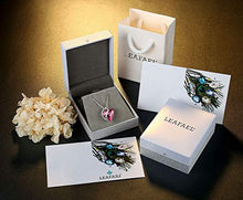 Load image into Gallery viewer, Leafael Infinity Love Heart Pendant Necklace Hot Rose Pink October Birthstone Crystal Jewelry Gifts for Women, Silver-Tone, 18"+2"
