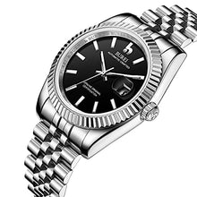 Load image into Gallery viewer, BUREI Men's Fashion Luxury Automatic Watch with Date Window Sapphire Crystal Stainless Steel Band and Cas
