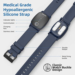 EmeTerm Explore FDA Cleared Anti-Nausea Wristband IP67 Waterproof Morning Motion Travel Sickness Vomit Relief Rechargeable Classic Strap Design No Gel Drug Free Wrist Bands Without Side Effects