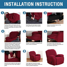 Load image into Gallery viewer, H.VERSAILTEX Stretch Recliner Slipcovers 1-Piece Durable Soft High Stretch Jacquard Sofa Furniture Cover Form Fit Stretch Stylish Recliner Cover/Protector (Recliner, Burgundy Red)
